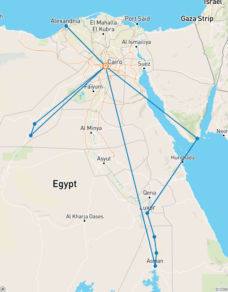 14 jours - Le Caire, Alexandrie, croisière sur le Nil et l\'oasis d\'El Bahariya, Sharm (visite du musée GEM) circuit