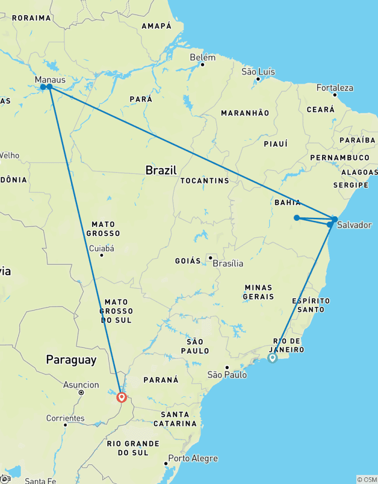 Amazing Brazil! Rio de Janeiro, Salvador, Manaos and Iguazu Falls Tour