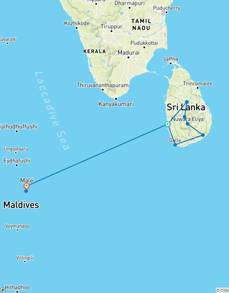 Circuito Lo mejor de Sri Lanka con aventuras y lujo en las Maldivas
