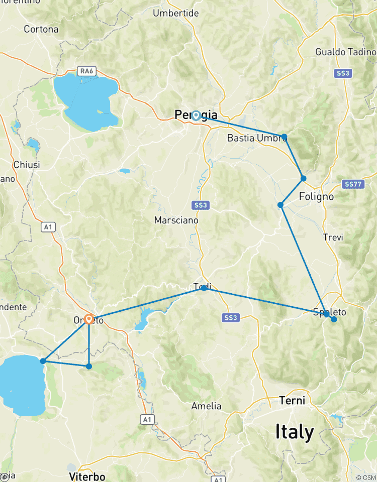 Circuito Umbría, en bicicleta el corazón verde Italia - 8 días - clásico autoguiado