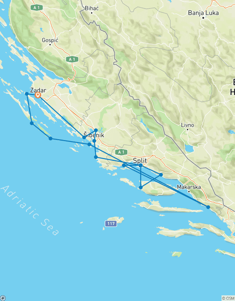 Dalmatian Highlights Zadar and Split Region Cruise (Standard Boat Category) Tour