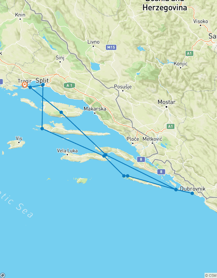 Dalmatian Highlights Split and Dubrovnik Region Cruise (Deluxe Boat Category) Tour
