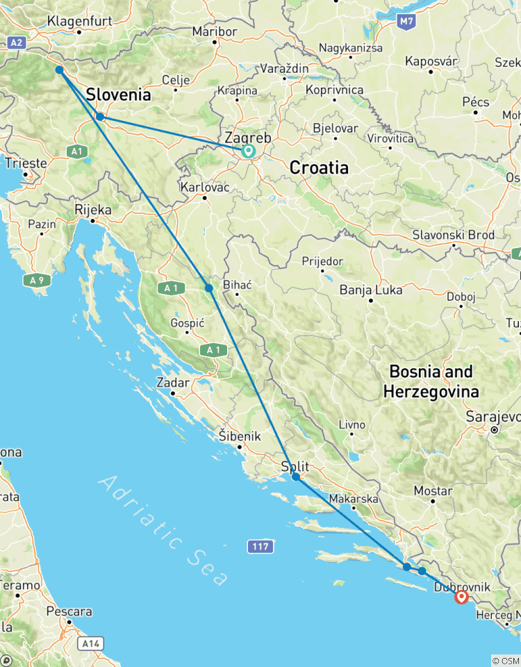 Découvrez la Croatie et la Slovénie (pays multiples) circuit