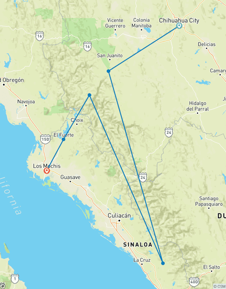 Circuit #6 / 5 - Jour Chihuahua /Copper Canyon/ Los Mochis circuit