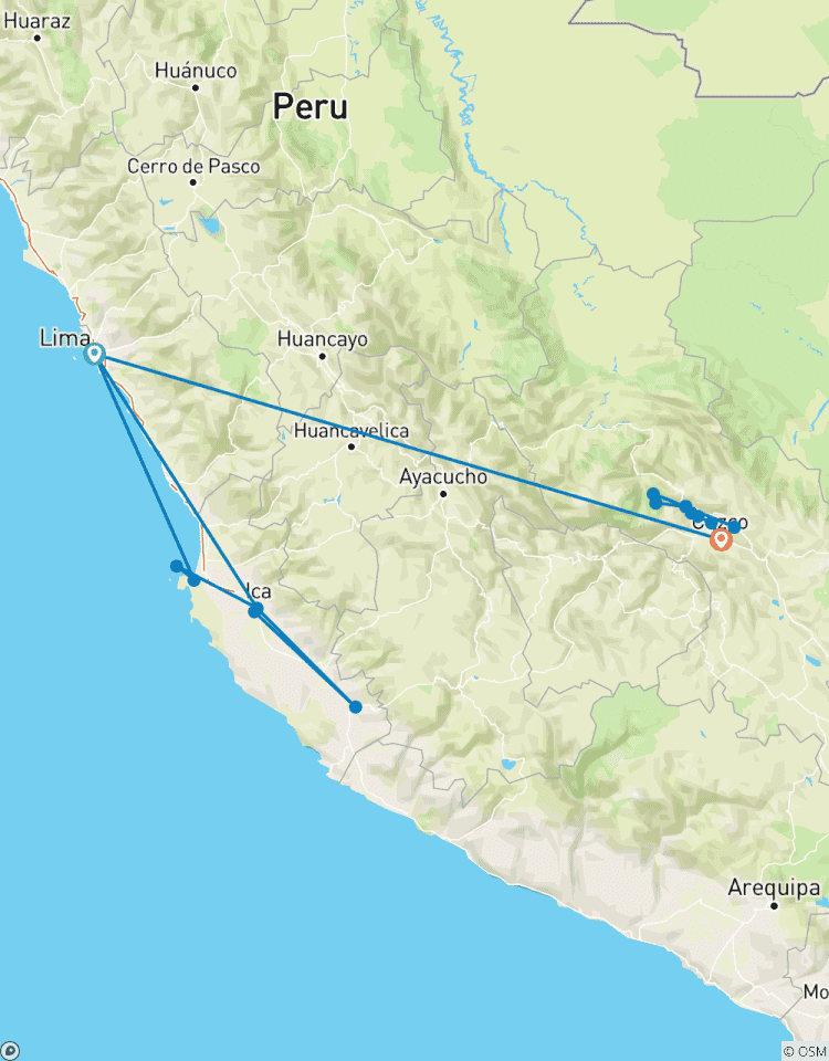Les points forts du Pérou - 8 jours avec vols locaux (de Lima à Cusco et de Cusco à Lima) circuit