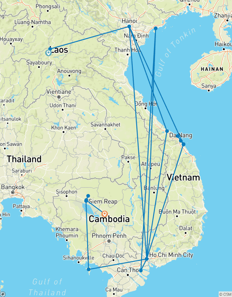 Die drei Perlen des Mekong- Vietnam, Laos & Kambodscha mit Badeurlaub an Vietnams Traumstränden 25 Tage (19 Destinationen) Rundreise