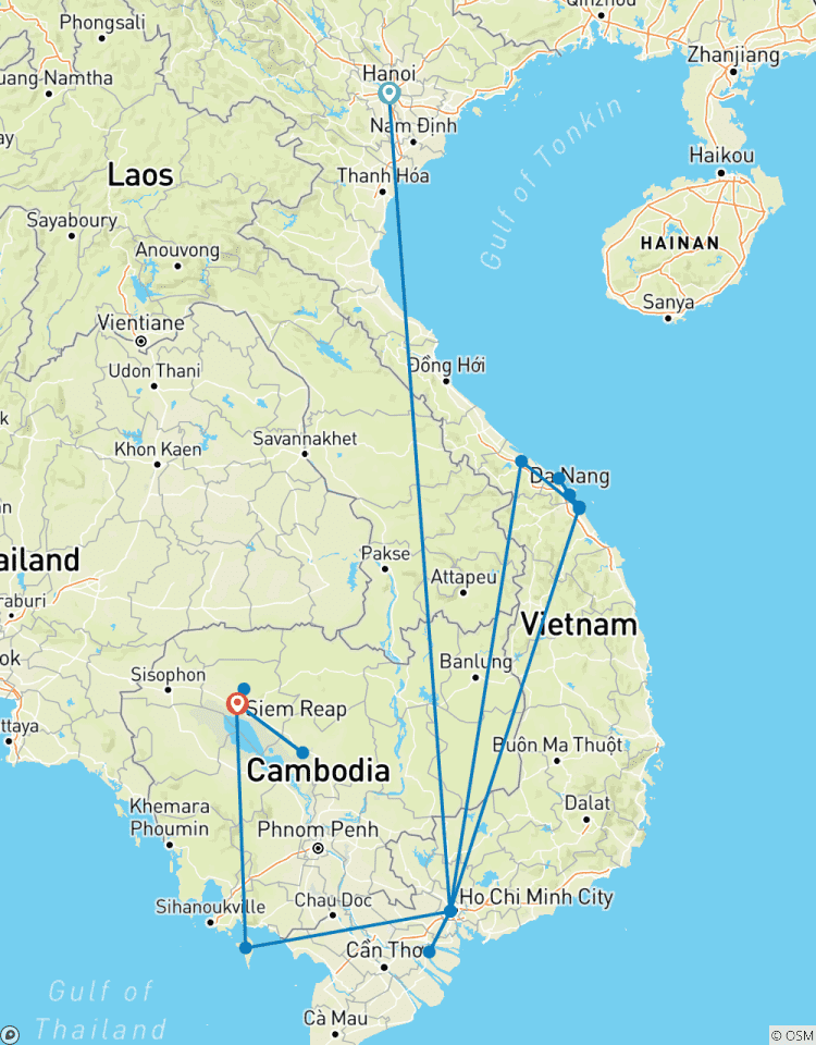Erlebnis zweier Kulturen - Vietnam und Kambodscha mit Badeurlaub in Phan Thiet / Mui Ne oder auf Phu Quoc 21 Tage (inkl Flug) (48 Destinationen) Rundreise