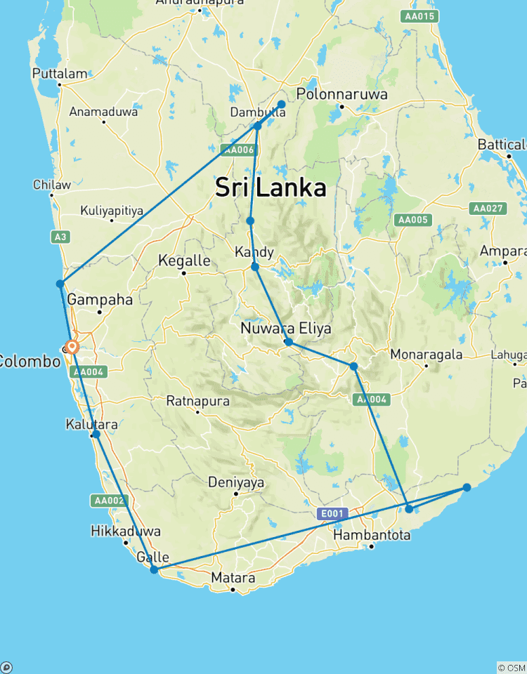 Circuito Lo más destacado de Sri Lanka en privado con baño en Kalutara o las Maldivas (incl. vuelo)