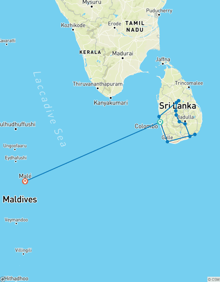 Circuito Lo más destacado de Sri Lanka en privado con baño en Kalutara o las Maldivas (incl. vuelo) (from Colombo to Malé)