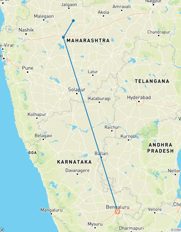 Circuito Viaje privado de 3 días a las cuevas de Ajanta Ellora desde Bangalore con vuelos