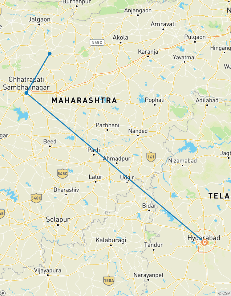 3-daagse privéreis naar de Ajanta Ellora grotten vanuit Hyderabad met vluchten-rondreis