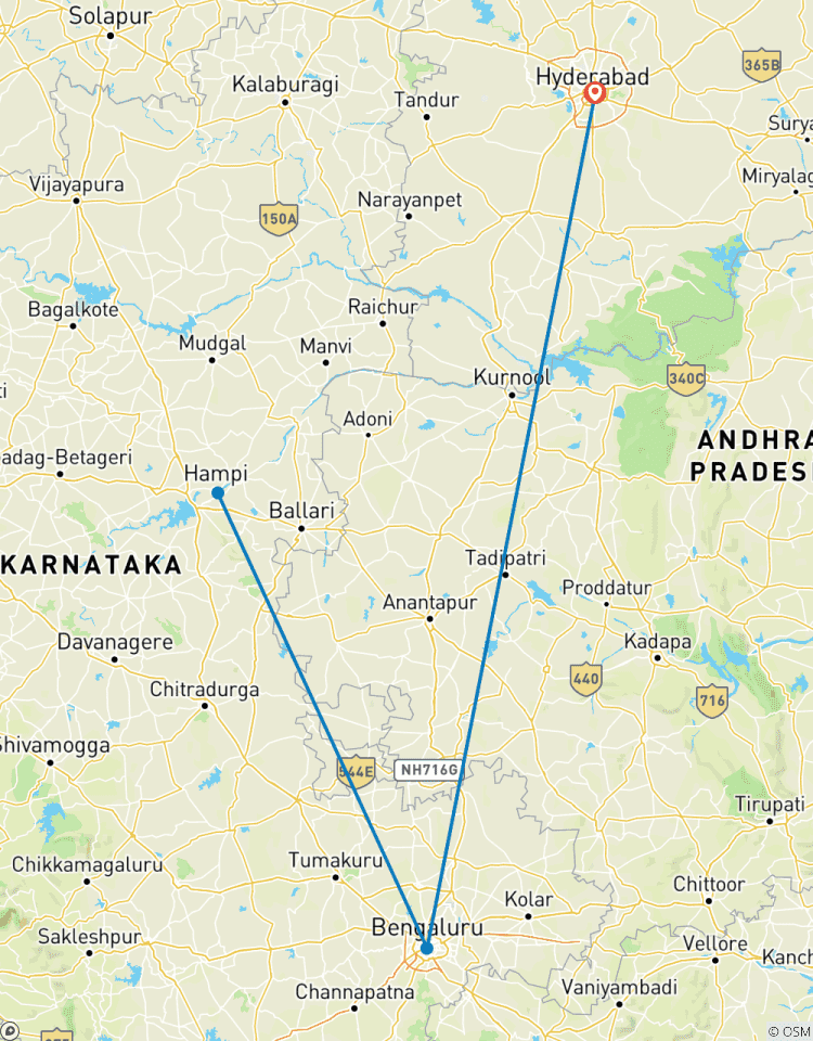 4-daagse privéreis naar Hampi UNESCO locatie vanuit Hyderabad met vluchten-rondreis