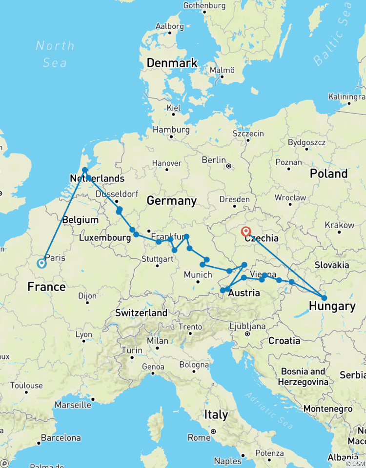 Europäische Juwelen mit Paris und Prag Paris → Prag (2026) Rundreise