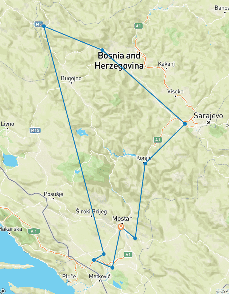 Van Mostar naar Sarajevo, Jajce, Medjugorje in 6-daagse rondreis. Ontdek Bosnië het hele jaar door buiten de gebaande paden zonder haast.-rondreis