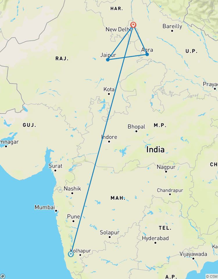 Circuito Desde Goa: triángulo de oro circuito privado con vuelo y hoteles