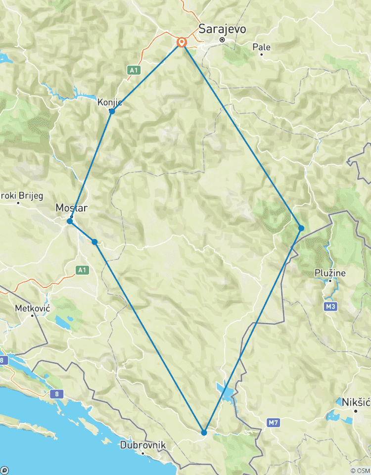 Alle seizoenen 3-daagse rondreis door Bosnië vanuit Sarajevo. Micro-tour via Mostar, Blagaj, Stolac, Tvrdos, Trebinje.-rondreis