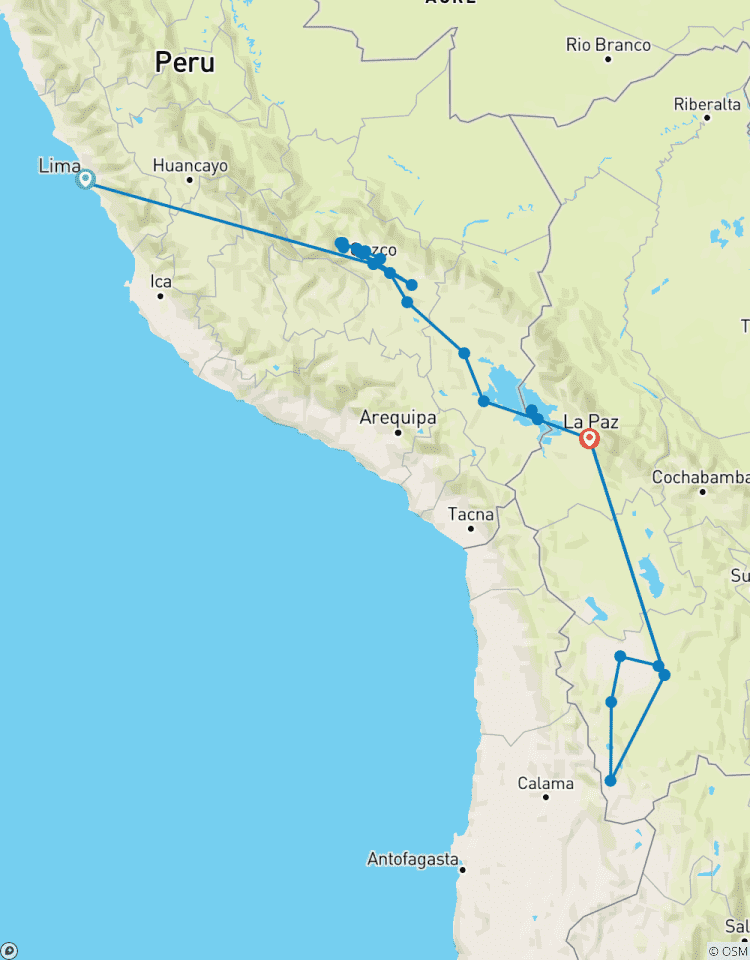 The Best of Peru & Bolivia Budget: Lima, Cusco, Sacred Valley, Machupicchu, Rainbow Mountain, Humantay Lake or Moray & Salt Mines, Titicaca Lake, Copacabana, Sun Island, Uyuni Salt Flats & All Lagoons Tour
