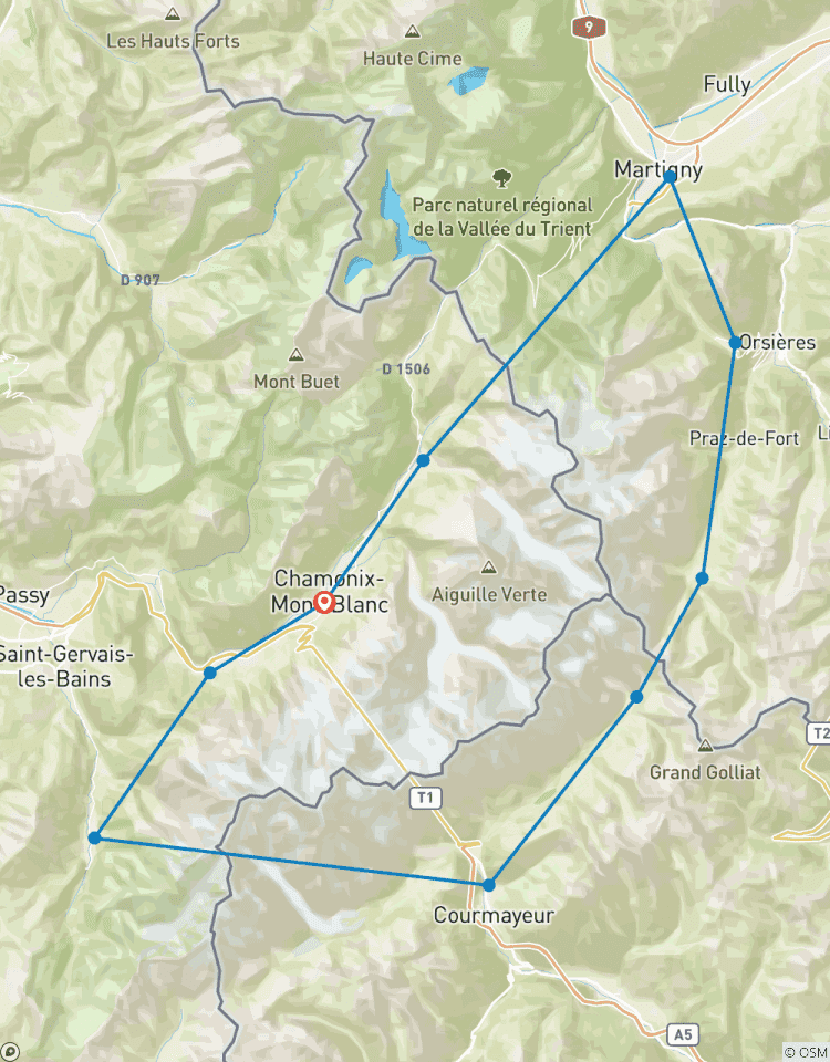 Tour du Mont Blanc TMB Circuit Tour