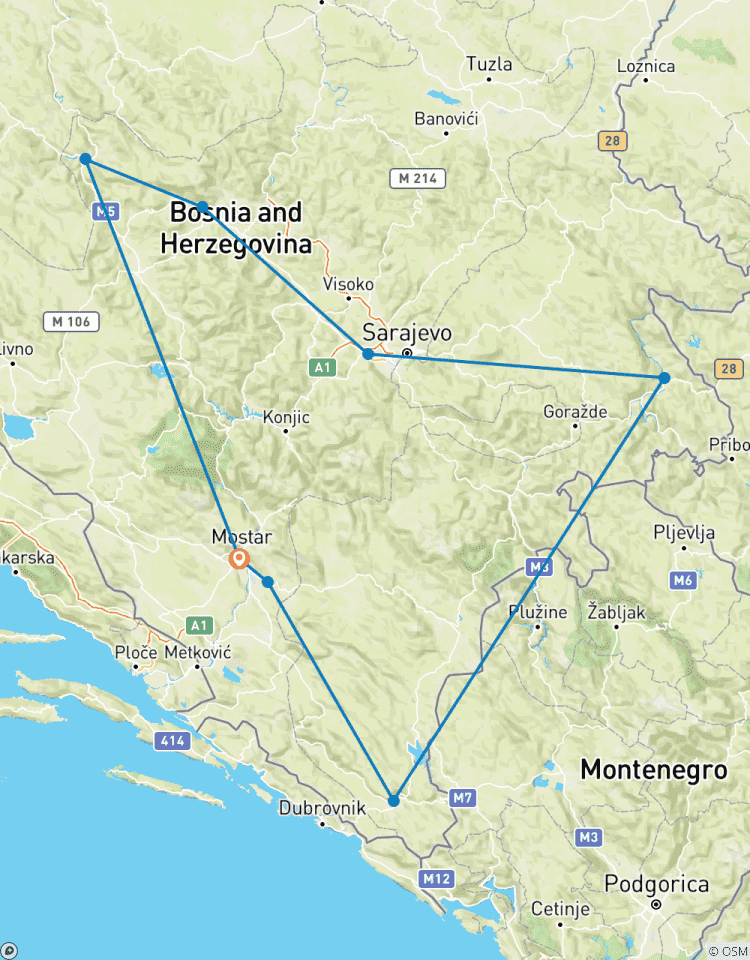 Alle seizoenen Bosnië ontdekkingstocht 5 dagen vanuit Mostar. Blagaj, Vjetrenica, Trebinje, Tvrdos, Visegrad, Sarajevo, Travnik, Jajce.-rondreis