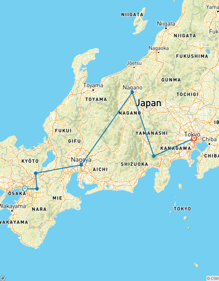 Circuito 9D Espléndido Japón Deluxe-Hoteles Privados 4 Estrellas|Osaka a Tokio
