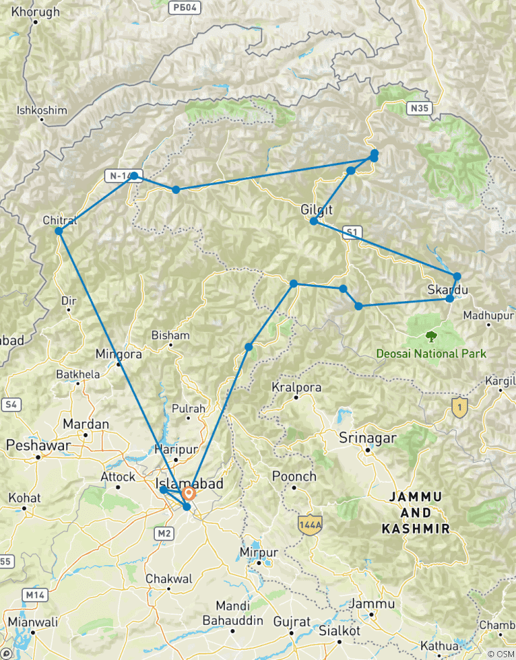 Autoroute du Karakorum et vallée de Chitral circuit