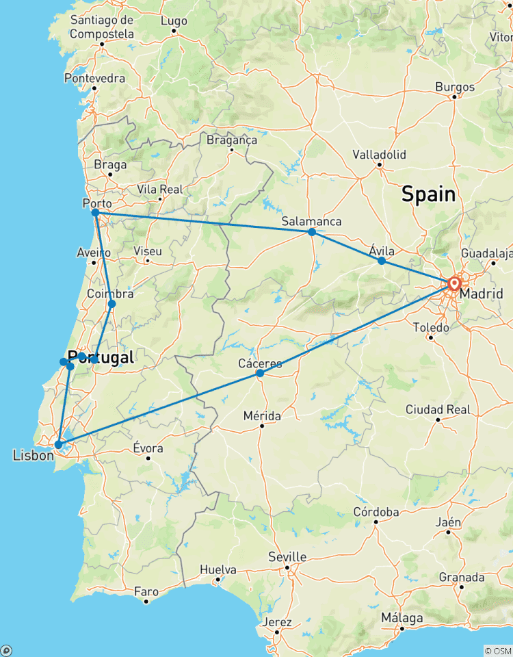 Circuit de 6 jours à Lisbonne et Porto, y compris Fatima, au départ de Madrid circuit