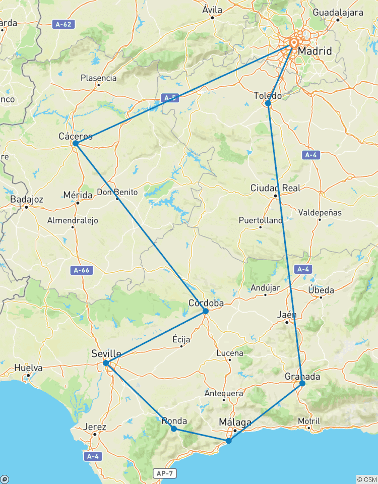 Circuito Viaje de 9 días a Madrid, Andalucía y relajación en la costa del Sol
