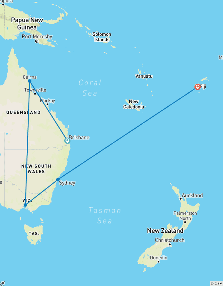 Circuito Australia - destacados de Fiyi con Brisbane Cairns Melbourne Sídney