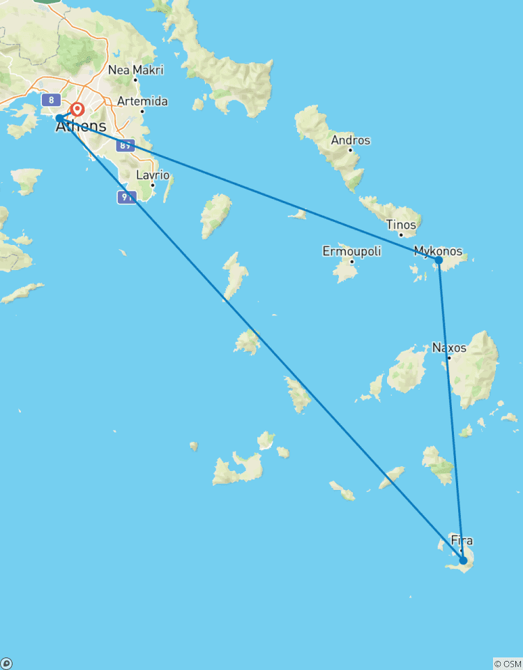 10 Tage Griechenland-Abenteuer: Athen, Santorin & Mykonos mit fachkundiger Reiseleitung Rundreise