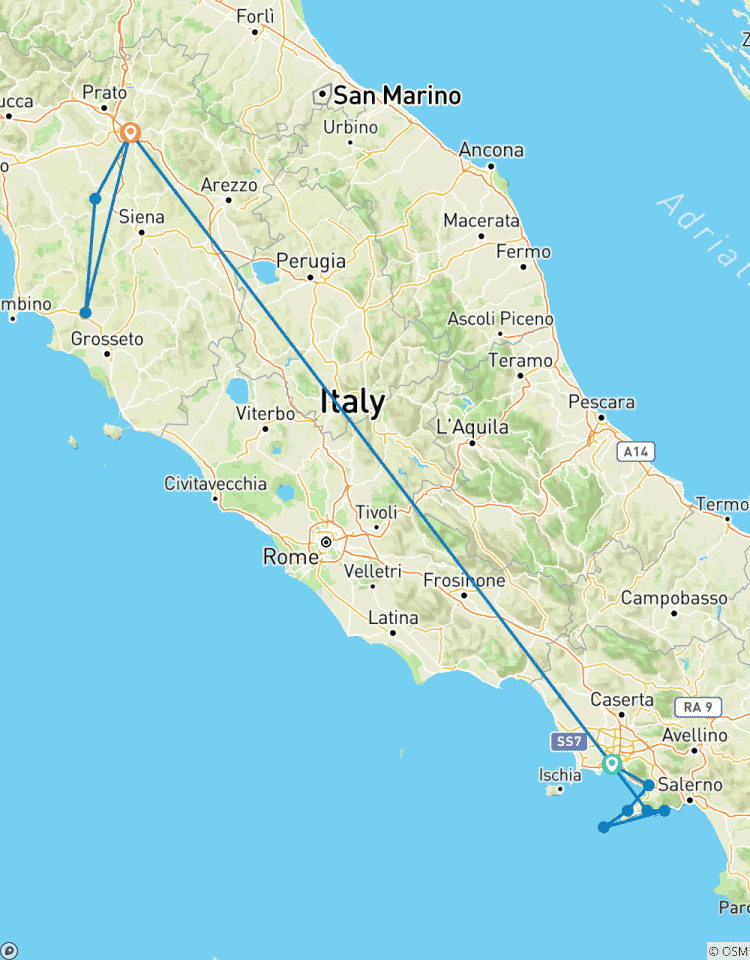 Côte amalfitaine et Toscane : circuit de 7 jours circuit