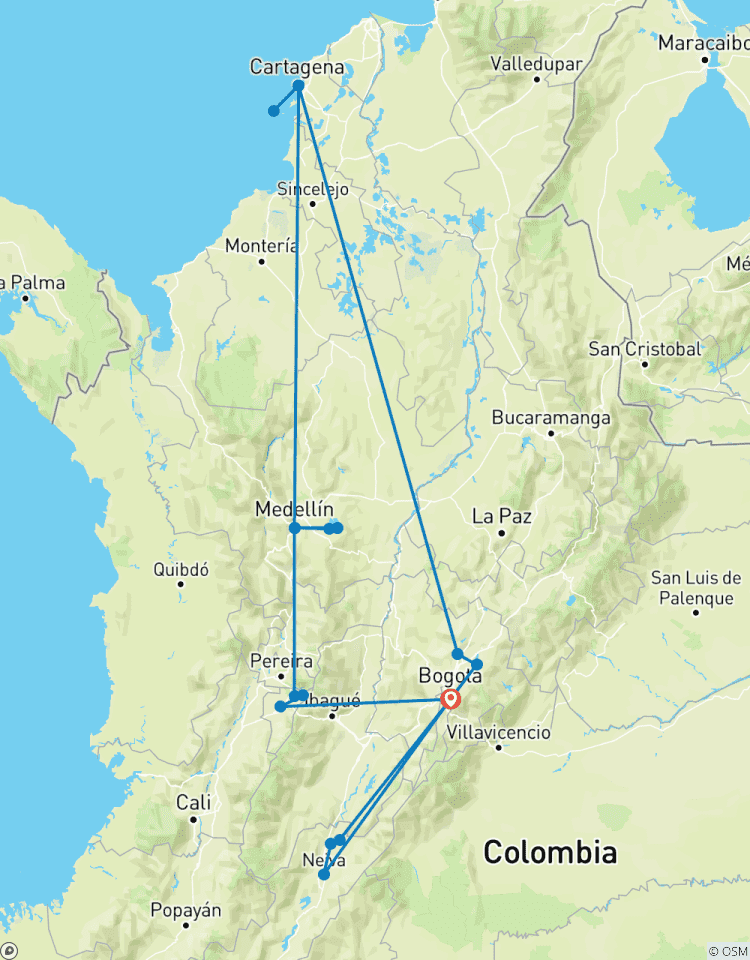 Viva Colombia: Andes, Coffee & Caribbean 9 Day Tour Tour