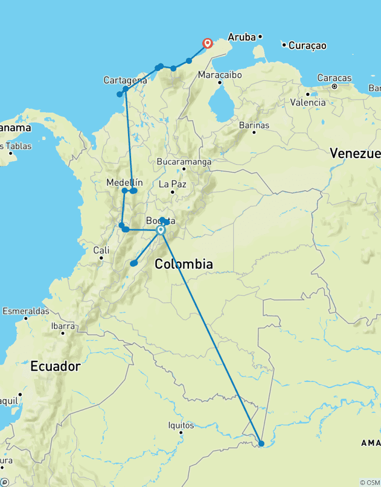 Fly Colombia 20 Day Tour: Discover the Caribbean, Andes & Amazon Tour