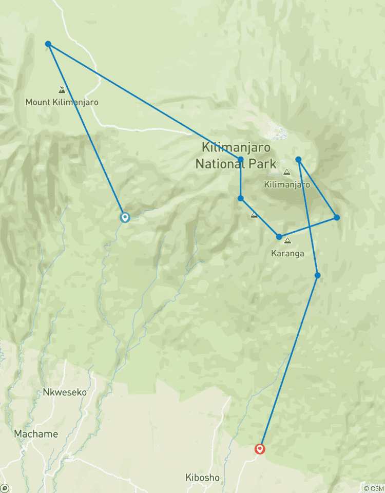 Circuito 9 días de ascenso al KiLimanjaro por la ruta Machame - alojamiento y transporte incluidos