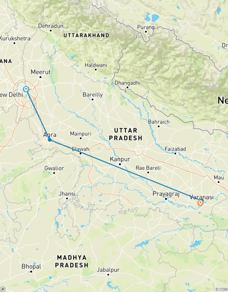 Delhi, Agra & Varanasi: 4-tägige kulturelle & spirituelle Überlandtour Rundreise