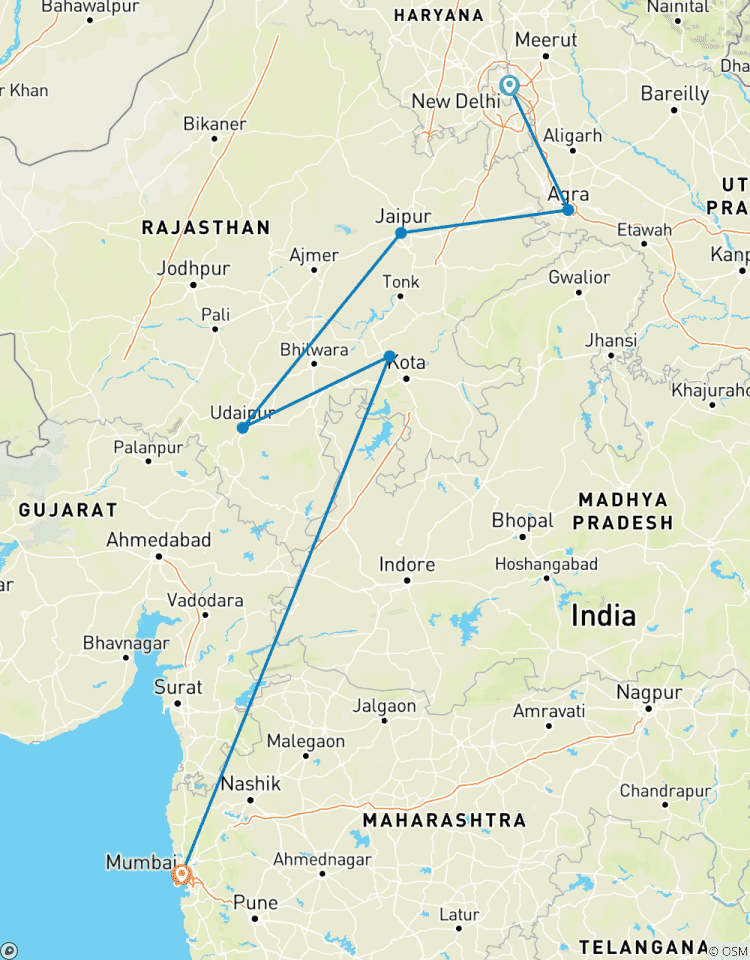 Circuito De Nueva Delhi a Rajastán con Bombay en tren - 10 días