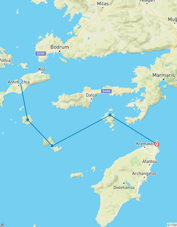 Navigation et Trek dans les îles du Dodécanèse circuit