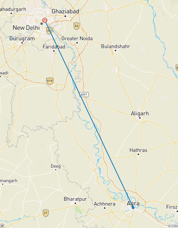 Alles Inklusive - Taj Mahal und Agra Fort mit dem Superschnellzug: Privat geführte Rundreise ab Delhi - 1 Tag Rundreise