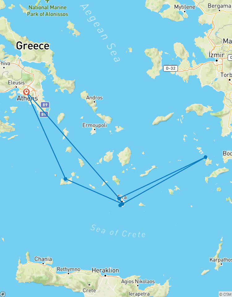 Circuito Atenas - Milos - Santorini - rutas de Venus