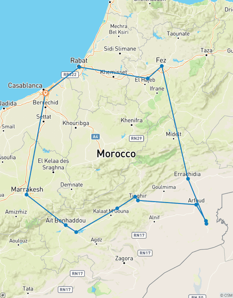Tour du Maroc à découvert circuit