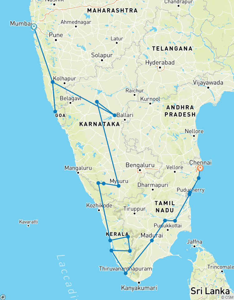 Treinrondreis Mumbai - Goa, Karnataka, Kerala & Tamil Nadu - 25 dagen-rondreis