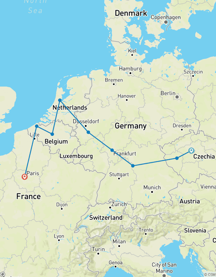 Circuito 8 días de Praga a París