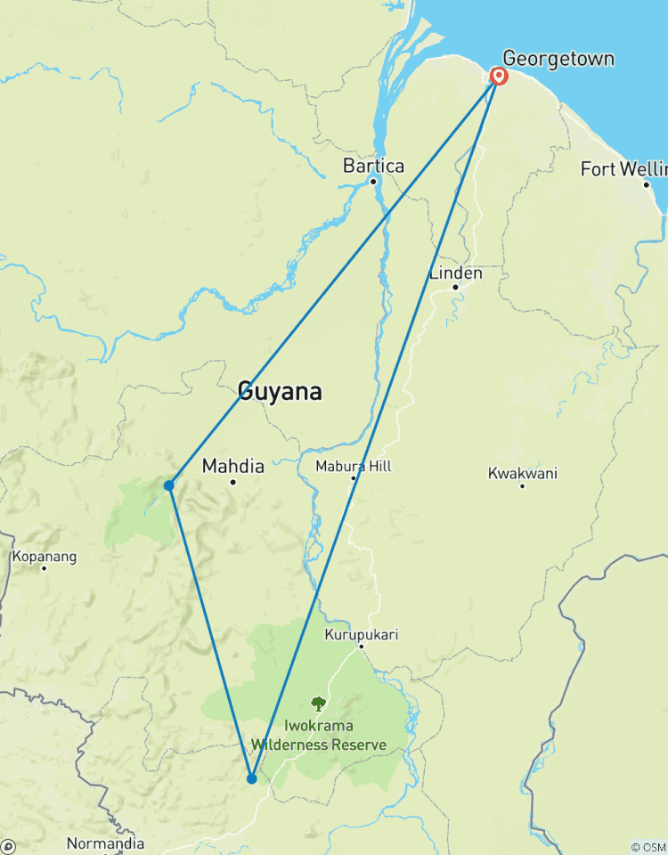 Maßgeschneiderte 5 Tage private Guyana-Tour mit Kaieteur Falls, tägliche Abfahrt Rundreise