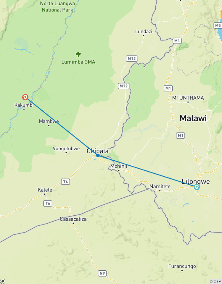 1-Daagse Wegenreis Van Lilongwe (Malawi) naar Mfuwe - South Luangwa National Park, Zambia-rondreis