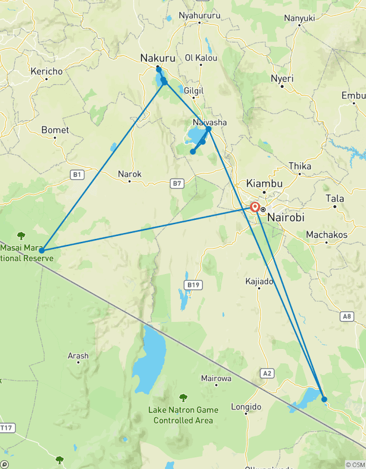 7 Tage private 4-Sterne-Safari nach Masai Mara, Lake Nakuru, Hell\'s Gate Naivasha & Amboseli National Park in einem 4WD JEEP mit erster Übernachtung im Raha Suites Hotel und kostenlosem Flughafentransfer Rundreise
