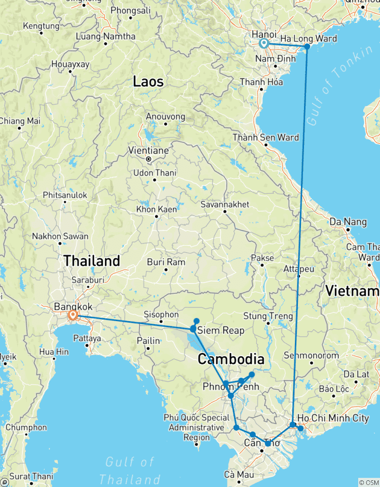 Faszinierendes Vietnam, Kambodscha und der Mekong mit Hanoi, Ha Long Bay & Bangkok (Nordkurs) 2026 Rundreise