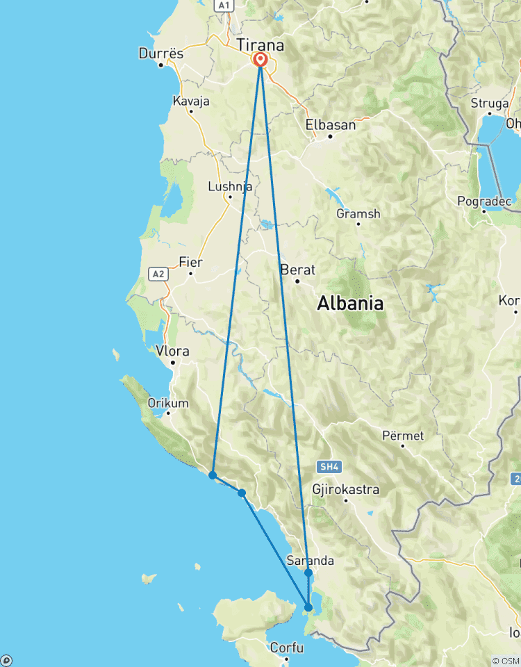 Albanische Riviera Tour mit engagiertem Reiseleiter und Auto Rundreise