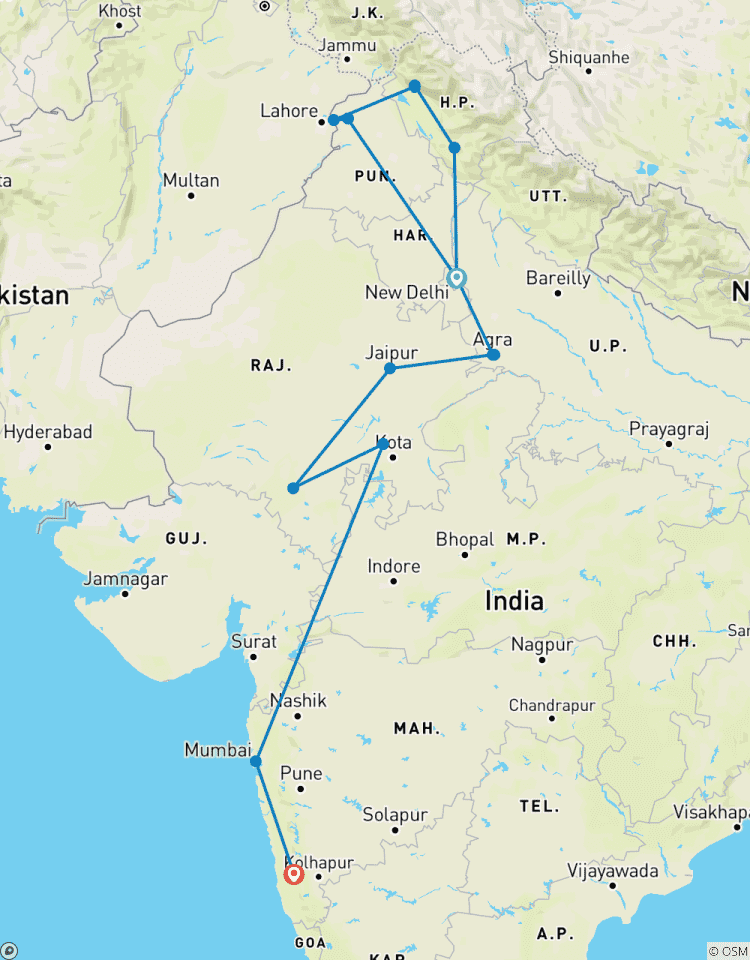 Circuito Norte de la India, Amritsar Templo Dorado, paseo en tren de juguete por Shimla, circuito en tren por Rajastán y Goa.