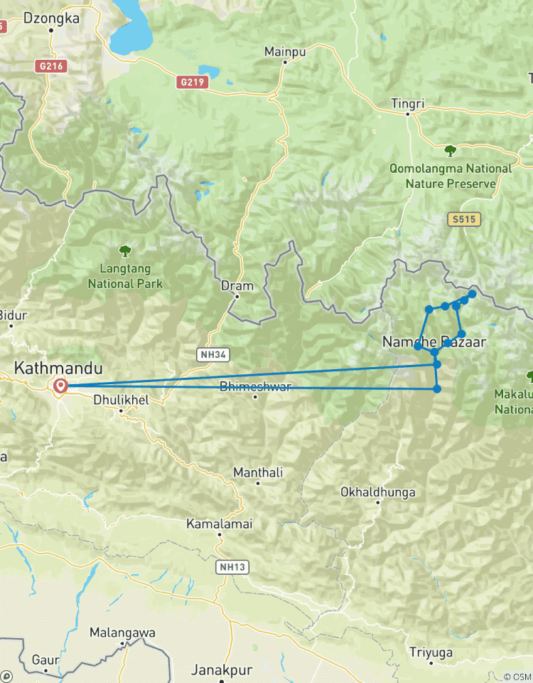 Circuito Excursionismo de los Tres Altos Pasos del Everest 15 días