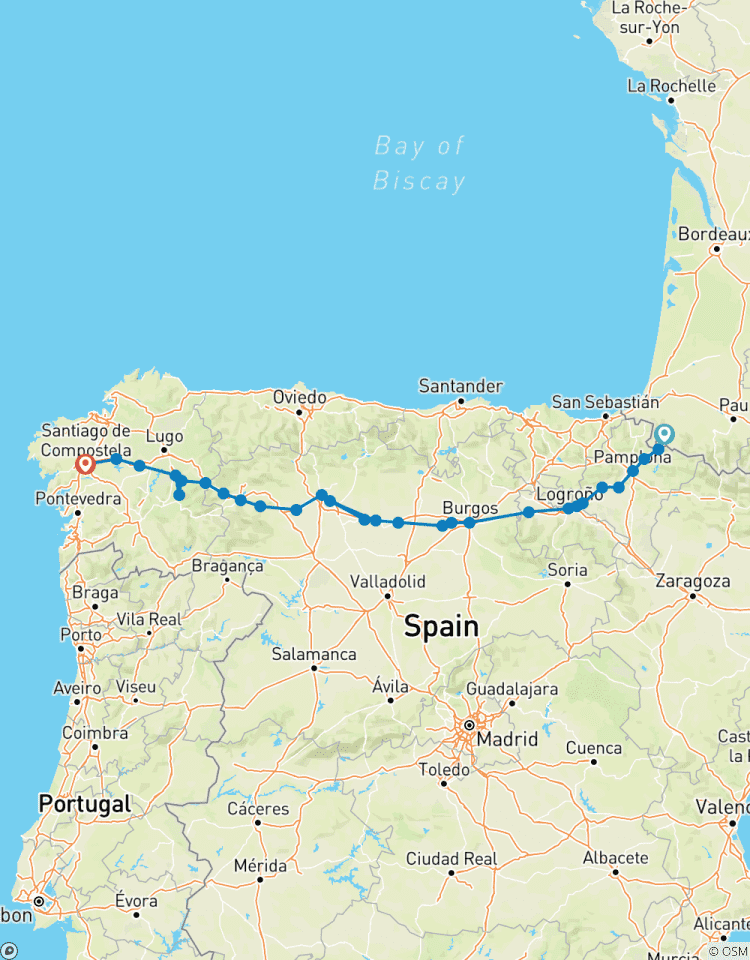 Camino de Santiago (Francés) Guided *CYCLE* Tour/Packing/MTB (All Inclusive) Tour
