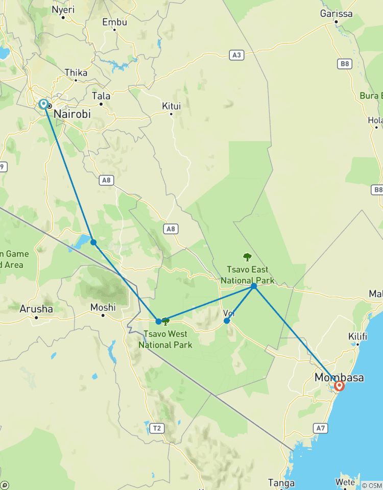 4-Day Midrange Amboseli/Tsavo West/Tsavo East Safari Tour